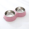 Double Pet Bowls – PawJoy DuoFeeder Pink Stainless Steel Food & Water Feeder