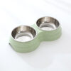 Double Pet Bowls – PawJoy DuoFeeder Green Stainless Steel Food & Water Feeder
