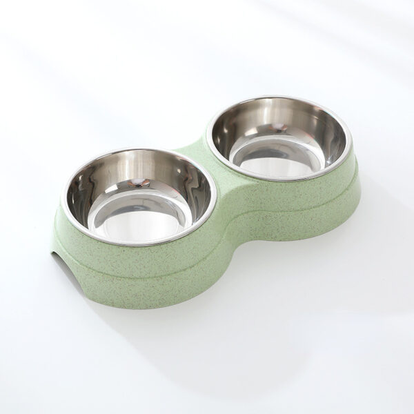 6e07677b-9524-4eda-b4da-18cba0c32069.jpg Double Pet Bowls – PawJoy DuoFeeder Green Stainless Steel Food & Water Feeder